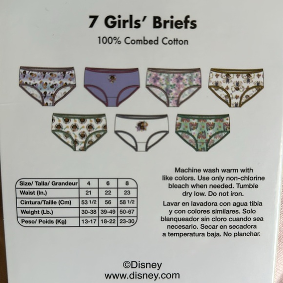 Disney Encanto 7-Pack Girls Underwear Size 4 100 Combed Cotton - Picture 5 of 5